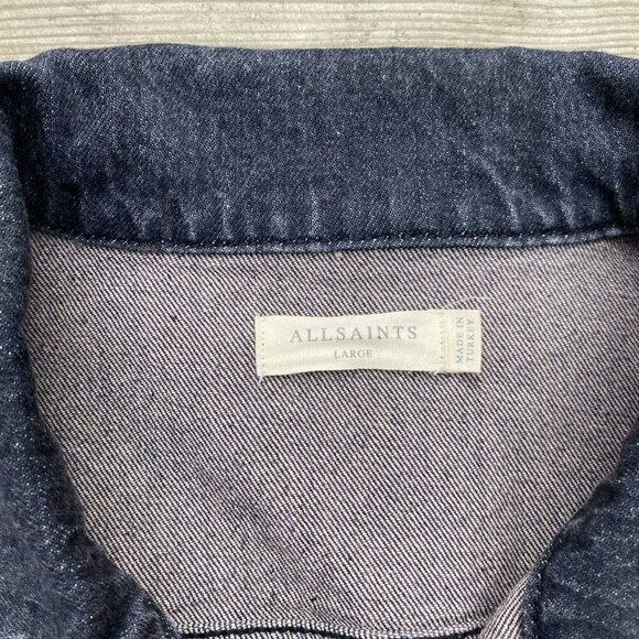 Allsaints Sheba Denim Jacket Large Gray - Picture 8 of 10
